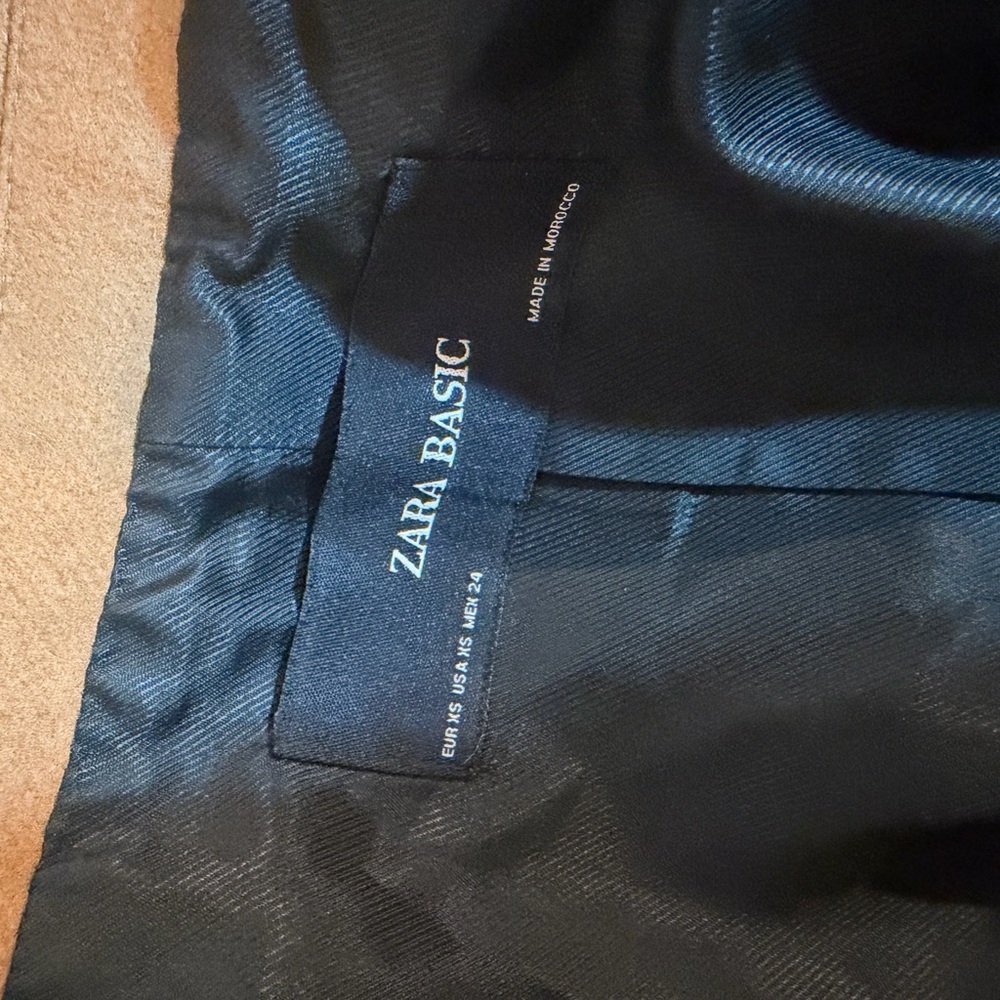 Zara Camel Long Wool Trench Coat - Picture 2 of 7